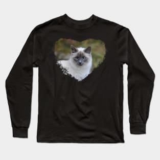 Siamese Cat in a Heart Long Sleeve T-Shirt